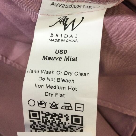 AW BRIDAL 0 XS mauve mist pink Alphorn wedding bridesmaid maxi dress NEW B46 - Picture 9 of 9